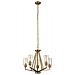 Lampadario Contemporaneo Deryn Acciaio Ottone Naturale 5 Luci E27 - Foto miniatura 2