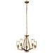 Lampadario Contemporaneo Deryn Acciaio Ottone Naturale 5 Luci E27 - Foto miniatura 1