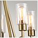Lampadario Contemporaneo Deryn Acciaio Ottone Naturale 5 Luci E27 - Foto miniatura 5