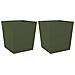 Fioriere da Giardino 2 pz Verde Oliva 50x50x50 cm in Acciaio - Foto miniatura 1