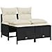 Set Divani da Giardino 4 pz con Cuscini Nero in Polyrattan - Foto miniatura 1