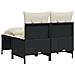 Set Divani da Giardino 4 pz con Cuscini Nero in Polyrattan - Foto miniatura 8