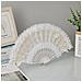 Ventaglio Da Danza In Pizzo Bianco Elegante, Accessorio Fotografico E Decorazione Per La Casa   Modello 1 - Foto miniatura 3