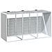 Copribidone con Ruote per 3 Bidoni Grigio 216x81x115 cm Acciaio - Foto miniatura 7