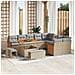 Set di divani da giardino  da 12 pezzi con cuscini Beige Rattan Polietilene Acacia, Set da pranzo da giardino  da 3 pezzi con cuscini Beige Rattan Polietilene Acacia, Divano da giardino per 2 persone  con cuscini Beige Rattan Polietilene - Foto miniatura 2