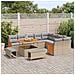Set di divani da giardino  da 12 pezzi con cuscini Beige Rattan Polietilene Acacia, Set da pranzo da giardino  da 3 pezzi con cuscini Beige Rattan Polietilene Acacia, Divano da giardino per 2 persone  con cuscini Beige Rattan Polietilene - Foto miniatura 3