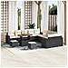 Set di Divani da Giardino a 13 Pezzi con Cuscini Nero Polirattan Acacia, Set di Mobili da Giardino a 3 Pezzi con Cuscini Nero Polirattan Acacia - Foto miniatura 2
