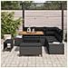 Set divani da giardino 8 pezzi con cuscini neri polyrattan acacia, Divano da giardino 2 posti con cuscini neri polyrattan, Set da pranzo da giardino 3 pezzi con cuscini neri polyrattan acacia - Foto miniatura 3