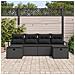 Set divano giardino 6 pezzi con cuscini in rattan polimerico nero,  divano giardino 2 posti con cuscini in rattan polimerico nero - Foto miniatura 3