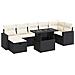 Set Divani da Giardino con Cuscini 8 pz Nero in Polyrattan - Foto miniatura 1