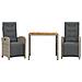Set da Bistrò 3 pz con Cuscini Grigio in Polyrattan - Foto miniatura 1