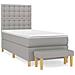 Giroletto a Molle con Materasso Grigio Chiaro 90x190 cm Tessuto - Foto miniatura 1
