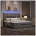 Struttura Letto Pouf con Materasso Tortora 160x200cm in Tessuto - Foto miniatura 3
