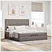 Struttura Letto Pouf con Materasso Tortora 160x200cm in Tessuto - Foto miniatura 4