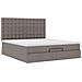 Struttura Letto Pouf con Materasso Tortora 160x200cm in Tessuto - Foto miniatura 7