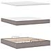 Struttura Letto Pouf con Materasso Tortora 160x200cm in Tessuto - Foto miniatura 9
