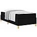 Letto a molle con materasso Nero e Bianco 90 x 200 cm Tessuto - Foto miniatura 3