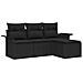 Set Divano da Giardino con cuscino 4 pcs Nero Poly Rattan - Foto miniatura 1