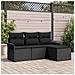 Set Divano da Giardino con cuscino 4 pcs Nero Poly Rattan - Foto miniatura 2