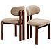 Set Da 2 Sedie Da Pranzo In Ciniglia, Struttura In Legno Massello Marrone, Seduta Confortevole, Stile Nordico, Colore Cammello - Foto miniatura 1