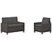 Set di divani 2 pcs Grigio Scuro Tessuto - Foto miniatura 1