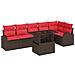 Set Divano da Giardino con cuscino 7 pcs Marrone Poly Rattan - Foto miniatura 1