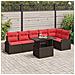 Set Divano da Giardino con cuscino 7 pcs Marrone Poly Rattan - Foto miniatura 2