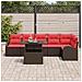 Set Divano da Giardino con cuscino 7 pcs Marrone Poly Rattan - Foto miniatura 3