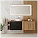 Mobile sottolavabo, Bianco e nero, 140 cm, Con piano d'appoggio, 2 cassetti, MDF, 2 ante, Ripiano integrato, MODERNO - Foto miniatura 3