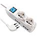 62001 Multipresa 6 posti 2 schuko + 4 bivalenti 10/16A - cavo 1,5 m bianco - Foto miniatura 1