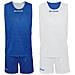 Kit Double - Completino Da Basket Reversibile Di Maglia Smanicata E Pantaloncino Di Colore Azzurro / bianco Taglia M - Foto miniatura 1