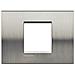 Placca 2 Posti Centrali Quadra Living Light Acciaio Spazzolato Lna4819acs - Foto miniatura 1