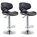 Set 2 Sgabelli Cucina Las Vegas V2 in Similpelle - Coppia Sedie Sgabello Imbottite Girevoli e Regolabili 62-82cm con Schienale Nero - Foto miniatura 1