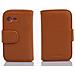 Custodia Compatibile Con Samsung Galaxy Pocket Neo In Marrone Cioccolata - Coperchio Protettivo In Ecopelle Testurizzata E Tasca Per Carte Di Credito - Foto miniatura 3