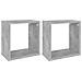 Mensole Parete a Cubo 2 pz Grigio Cemento 26x15x26 cm - Foto miniatura 2