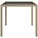 Tavolo Giardino 90x90x75 Cm Vetro Temperato E Polyrattan Beige - Foto miniatura 3