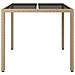 Tavolo Giardino 90x90x75 Cm Vetro Temperato E Polyrattan Beige - Foto miniatura 4