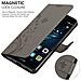 Cadorabo Custodia Compatibile Con Huawei P9 In Grigio Fiore - Coperchio Protettivo In Design Floreale Con Chiusura Magnetica, Funzione Stand E Slot Per Carte - Foto miniatura 5