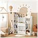 Libreria Per Bambini Scaffale Con 8 Scomparti Aperti Scaffale Per Giocattoli Bianco 106x30 X104cm Kmb55-w - Foto miniatura 6