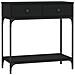 Tavolino Consolle Nero 75x34,5x75 Cm In Legno Multistrato - Foto miniatura 2