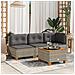 Tavolo Da Giardino Grigio 55x55x36 Cm Polyrattan E Legno Acacia - Foto miniatura 1