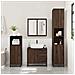Mobile Lavabo Bagno Rovere Marrone 65x33x60cm Legno Multistrato - Foto miniatura 3