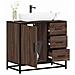 Mobile Lavabo Bagno Rovere Marrone 65x33x60cm Legno Multistrato - Foto miniatura 1