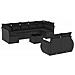 Set Divani Da Giardino 10pz Con Cuscini In Polyrattan Nero - Foto miniatura 2