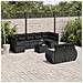 Set Divani Da Giardino 10pz Con Cuscini In Polyrattan Nero - Foto miniatura 1