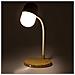Dam Lampada Caricabatterie Multifunzione  14 Led. Flessibile. 3 Posizioni Luminose. Intensità Della Luce Regolabile. Connessione Bluetooth. Potenza Sonora 3w. Connessione Usb. Senza Fili 10w 12x32x12 Cm. Colore Del Legno - Foto miniatura 4