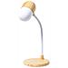 Dam Lampada Caricabatterie Multifunzione  14 Led. Flessibile. 3 Posizioni Luminose. Intensità Della Luce Regolabile. Connessione Bluetooth. Potenza Sonora 3w. Connessione Usb. Senza Fili 10w 12x32x12 Cm. Colore Del Legno - Foto miniatura 7