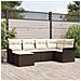 Set Divano Giardino 6 Pezzi con Cuscini Marrone Polyrattan - Foto miniatura 2