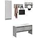 Set Mobili da Ingresso 4 pz Grigio Cemento in Legno Multistrato - Foto miniatura 2