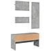 Set Mobili da Ingresso 4 pz Grigio Cemento in Legno Multistrato - Foto miniatura 4